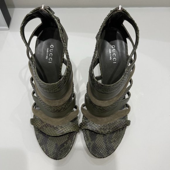 Gucci Snakeskin Stiletto Sandals - Picture 2 of 6